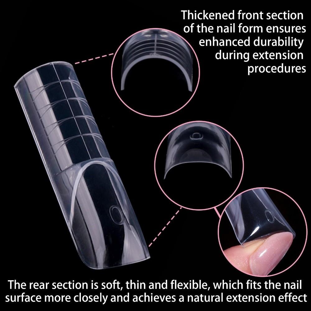 150Pcs Transparent False Nail 15 Sizes Nail Extension Form New Dual Nail Form  for Nail Art Salon