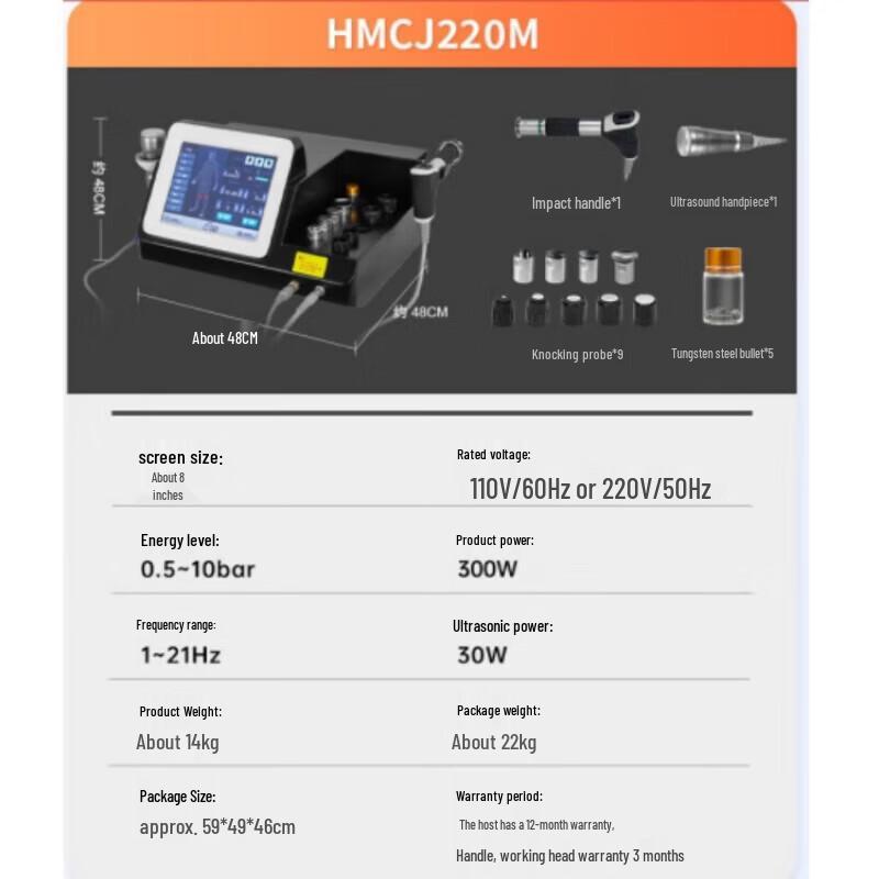 HAOMENG Shockwave and Ultrasound Therapy Device CN plug (adapter included)