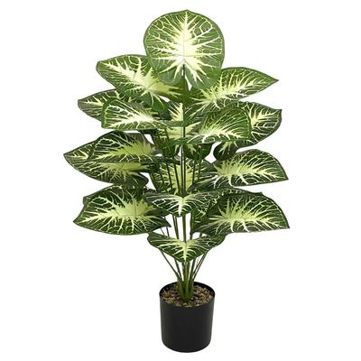Cross-Border Simulation Green Plant Guanyin Caladium 18-Head Floor Display Fake Tree for Home Decor
