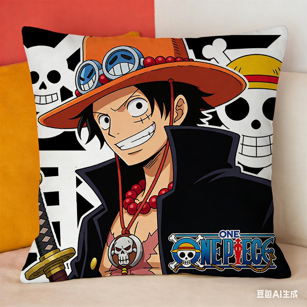 One Piece Pillow Cover Anime Fan Favorite Character Print Decorative Pillowcase for Bedroom Living Room and Anime Enthusiasts