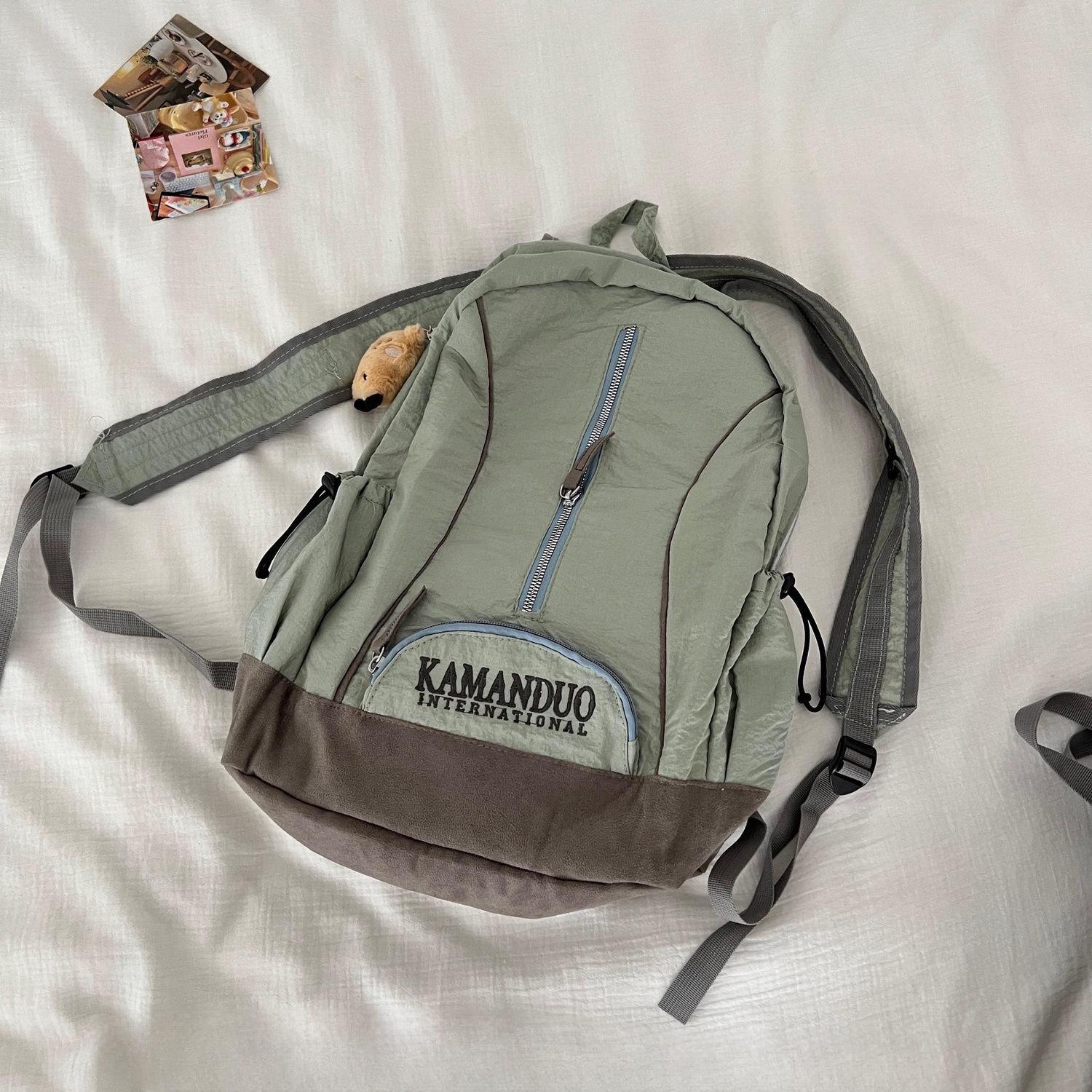 Dirt-Resistant Japanese & Korean Style Large Capacity Nylon Backpack - Versatile, Lightweight, Unisex Travel Shoulder Bag