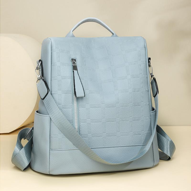 Backpack women's new fashion simple commuter soft leather bag large capacity women's backpack women's backpack