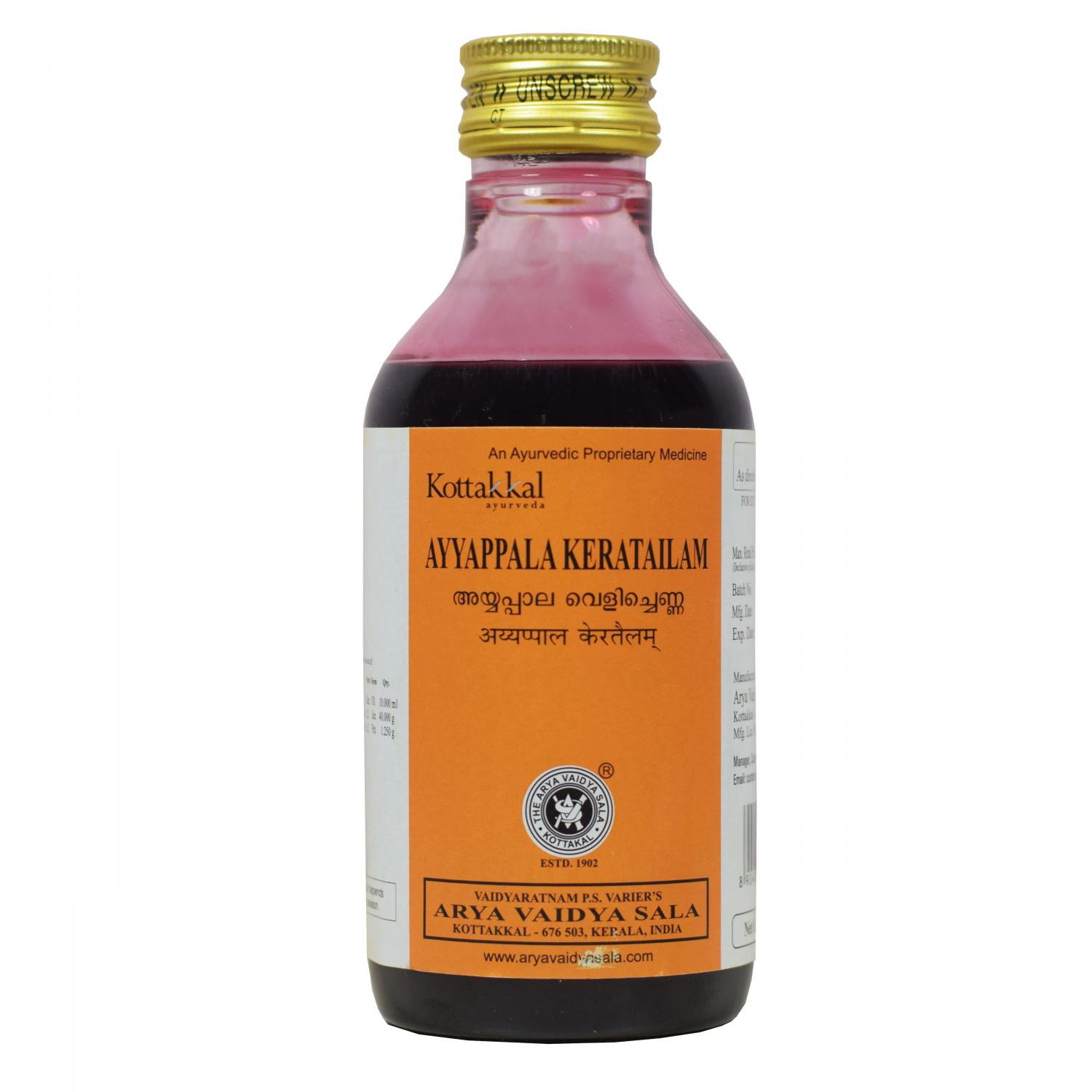 

Айяппала Кератайлам (200 мл), Ayyappala Keratailam, Kottakkal Ayurveda