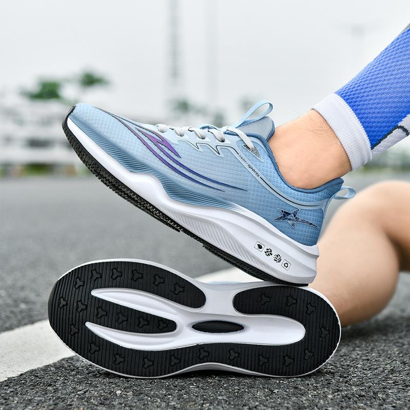 Real carbon board running shoes men's ultra-light shock absorption casual running shoes men's sports breathable soft sole rebound sports shoes