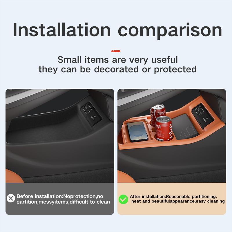 For XPENG G9 2025 2026 Storage Box Center Armrest Hidden Box Cup Holder Organizer Interior Accessories