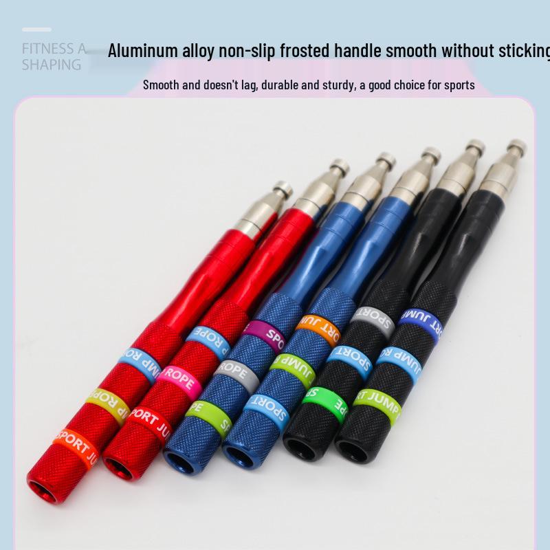 Verstellbares Stahlseil-Springseil mit Metallgriffen für Fitness - Geeignet für Erwachsene & Kinder