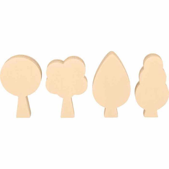 4 arbres en bois à décorer