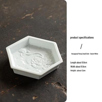 Ru Han Chinese Ceramic Peony Serving Plate