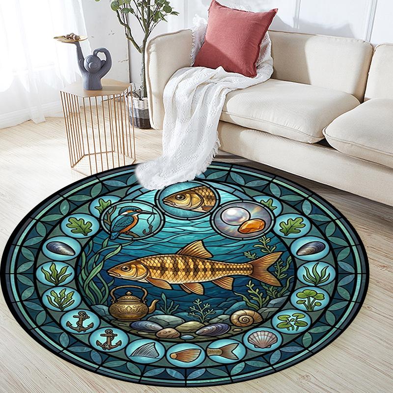 Adventure Nature Round Area Rug Under Office Chairs Bedroom Living Room Home Decor