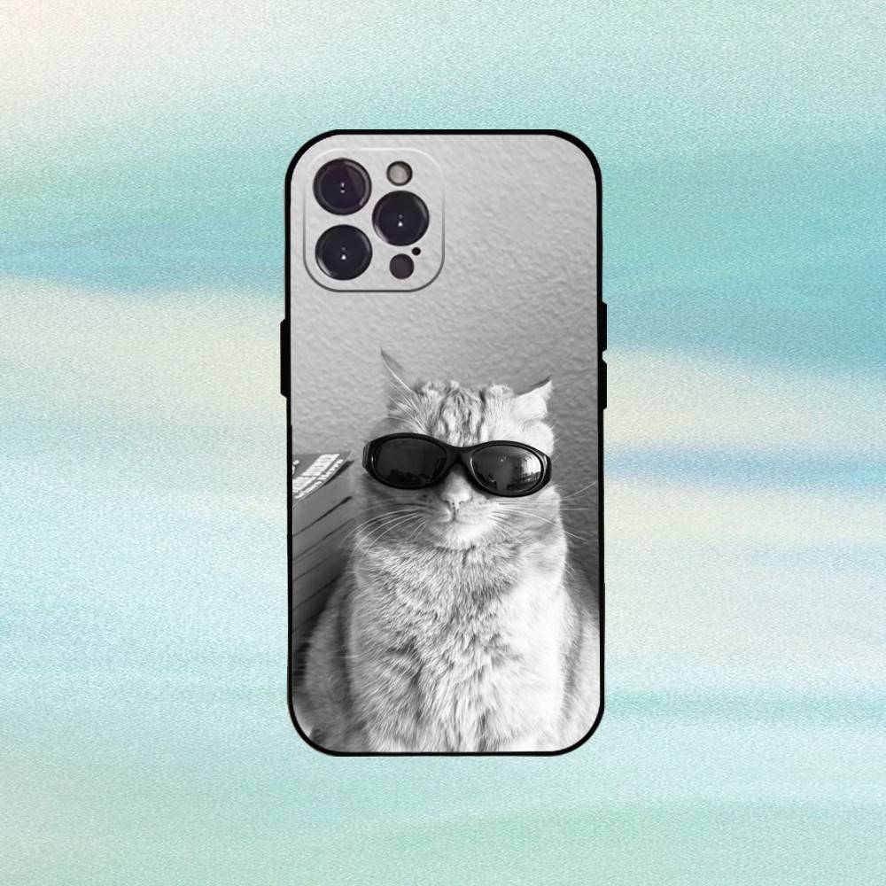 Cool Cat Cute Phone Case For iPhone17,16,15,14,13,12,Plus,Pro Max, 5G Others Soft Black Cover