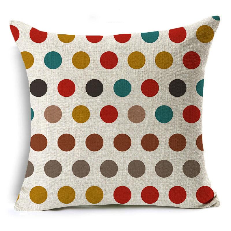 Geometric Cushion Cover Creative Simple Office Linen Pillow Case Modern Style Waist