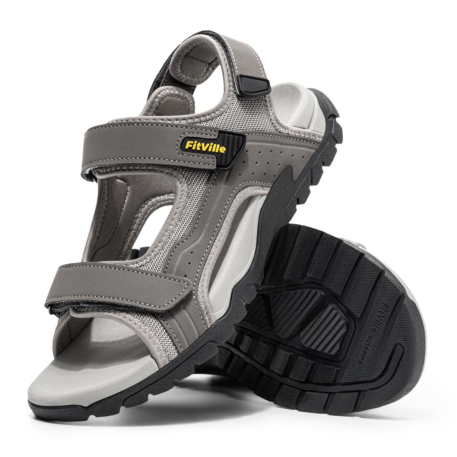 Fitville Men`S Sandals Orthopedic Wide Hiking