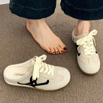 Baotou Half Slippers Women's New Summer Super Fire Heelless Flat-bottomed German Training Shoes