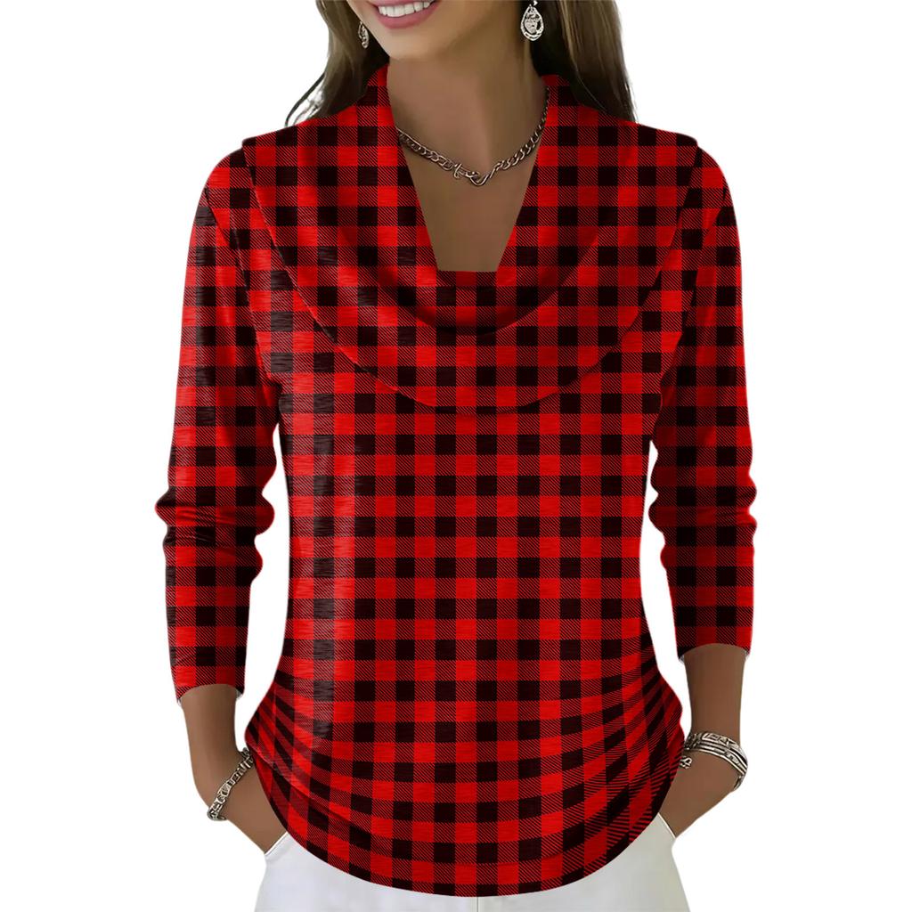 Dámský ležérní a módní svetr s dlouhým rukávem a potiskem, kulatým výstřihem