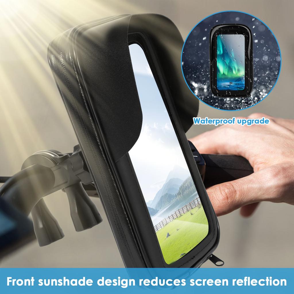 Bicycle Phone Holder Waterproof Bag 360 ° Rotatable Phone Holder Bag Touch Screen Bicycle Protective Bag