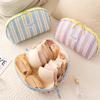 Portable Underwear Storage Bag With Stripe Design Large Capacity For Travel Business Trips