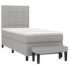 VidaXL Lit à sommier tapissier avec matelas Gris clair 100x200cm Tissu - Modèle 3136573