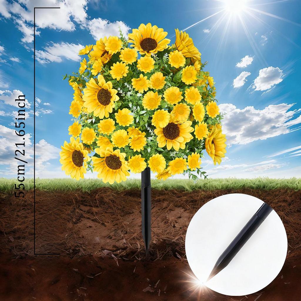 Spring Artificial Flowers: Small Daisies, Sunflowers, and Lavender for Outdoor Garden and Home Decor