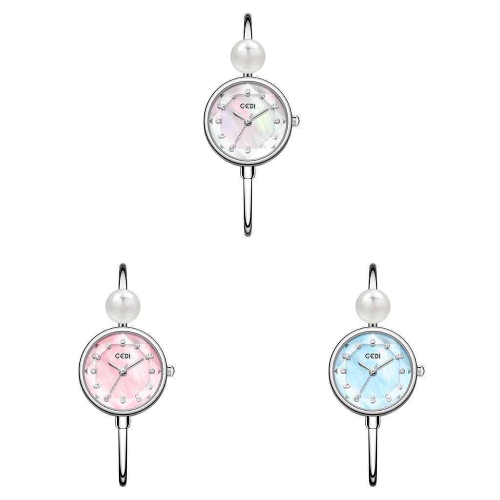 Gedi Pearl Watch For Women With Waterproof Quartz Movement And Elegant Bracelet Strap