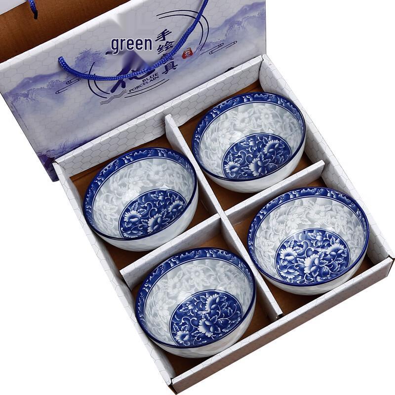 Chinesisches blau-weißes Porzellan-Geschirrset mit 6 Schüsseln