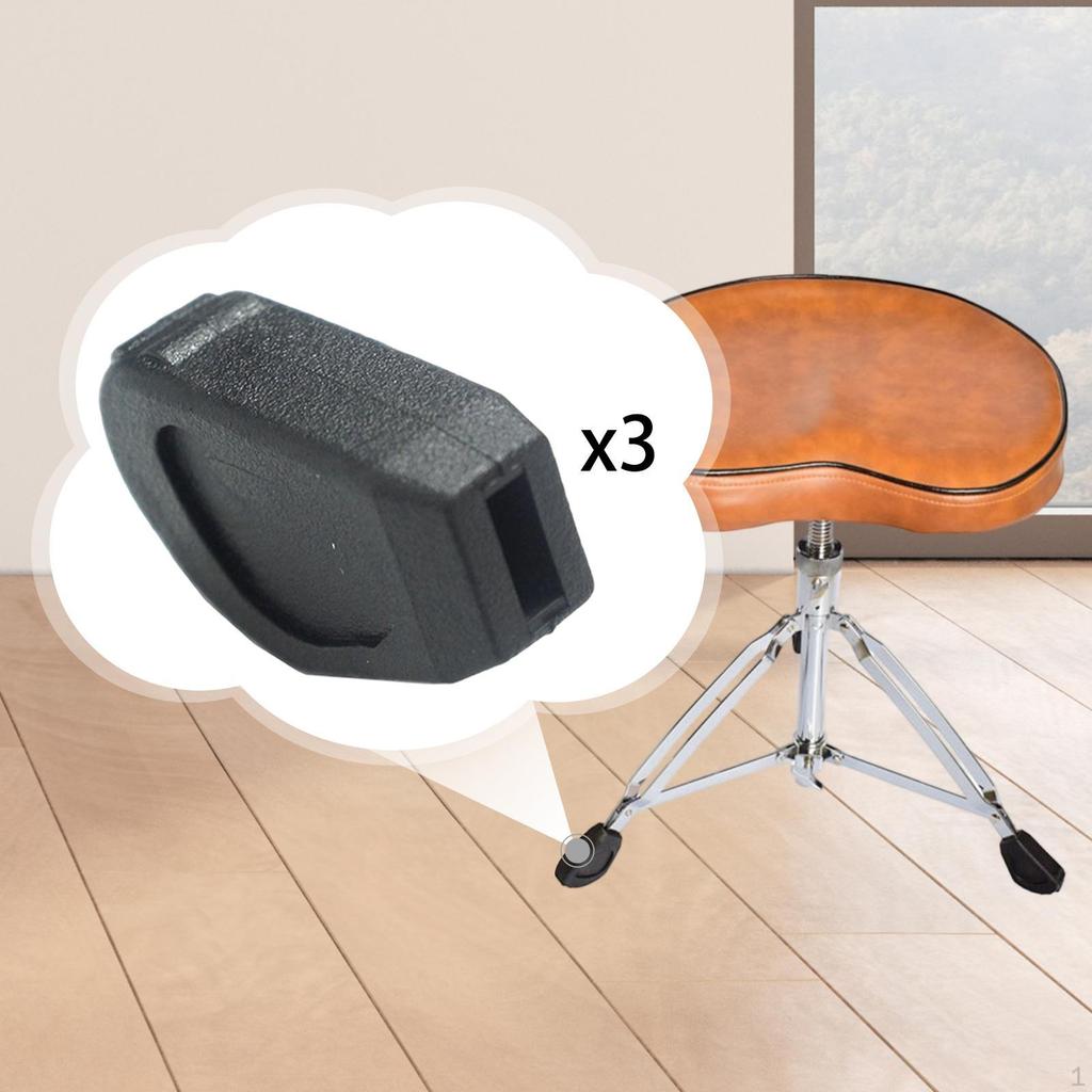 3 Pieces Drum Stand Feet Leg Cap Essential Pad DIY High Performance Replacement Percussion