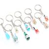 10pcs/lot Metal Flat Round Key Ring Key Chain With Acrylic Charms DIY Key Chain Pendant Connectors Jewelry Making Accessories