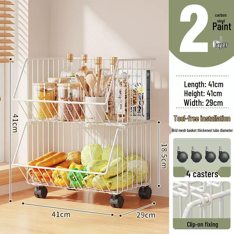 Multi-Layer Floor-Standing Kitchen Rack for Vegetables & Fruits
