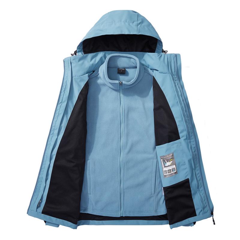 Women's & Men's 3-in-1 Detachable Couple's Jacket: Windproof, Waterproof, Cold-Resistant for Autumn & Winter