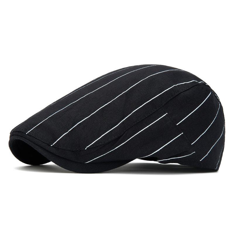 Striped Flat Cap Unisex Ivy Gatsby Newsboy Hat Adjustable Driving Cabbie Cap Casual Summer