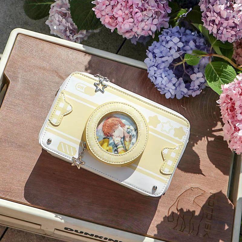 

JIAERDI Harajuku Aesthetic Camera Itabag Women Versatile Transparent Casual Crossboody Bags Female Sweet Cute Messenger Bag 23x14x11.5cm жовтий