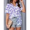 Simple and Personalized Love Print Summer Women's Plus Size Lapel Short Sleeved Shirt Fashionable Daily Versatile Casual Top