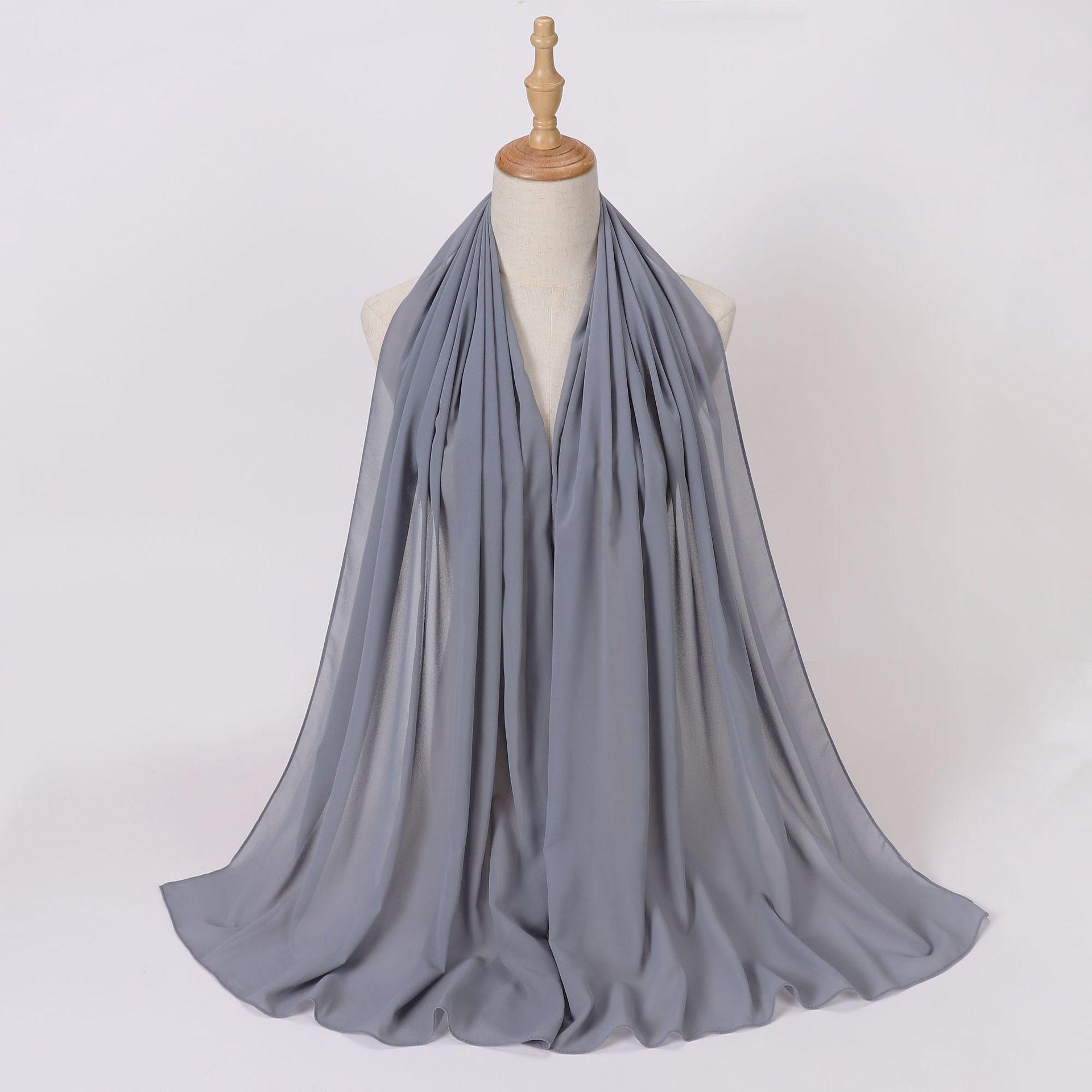 

Етнічна перлова шифонова хустка-хіджаб - Однотонна, Довгий стиль для Близького Сходу та Африки 175CM