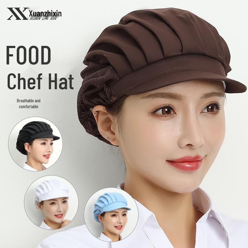 

Xuanzhi Women s Chef Hat - Dustproof, Anti-Hair Loss Cap for Kitchen and Restaurant Staff Light Blue (All Fabric)
