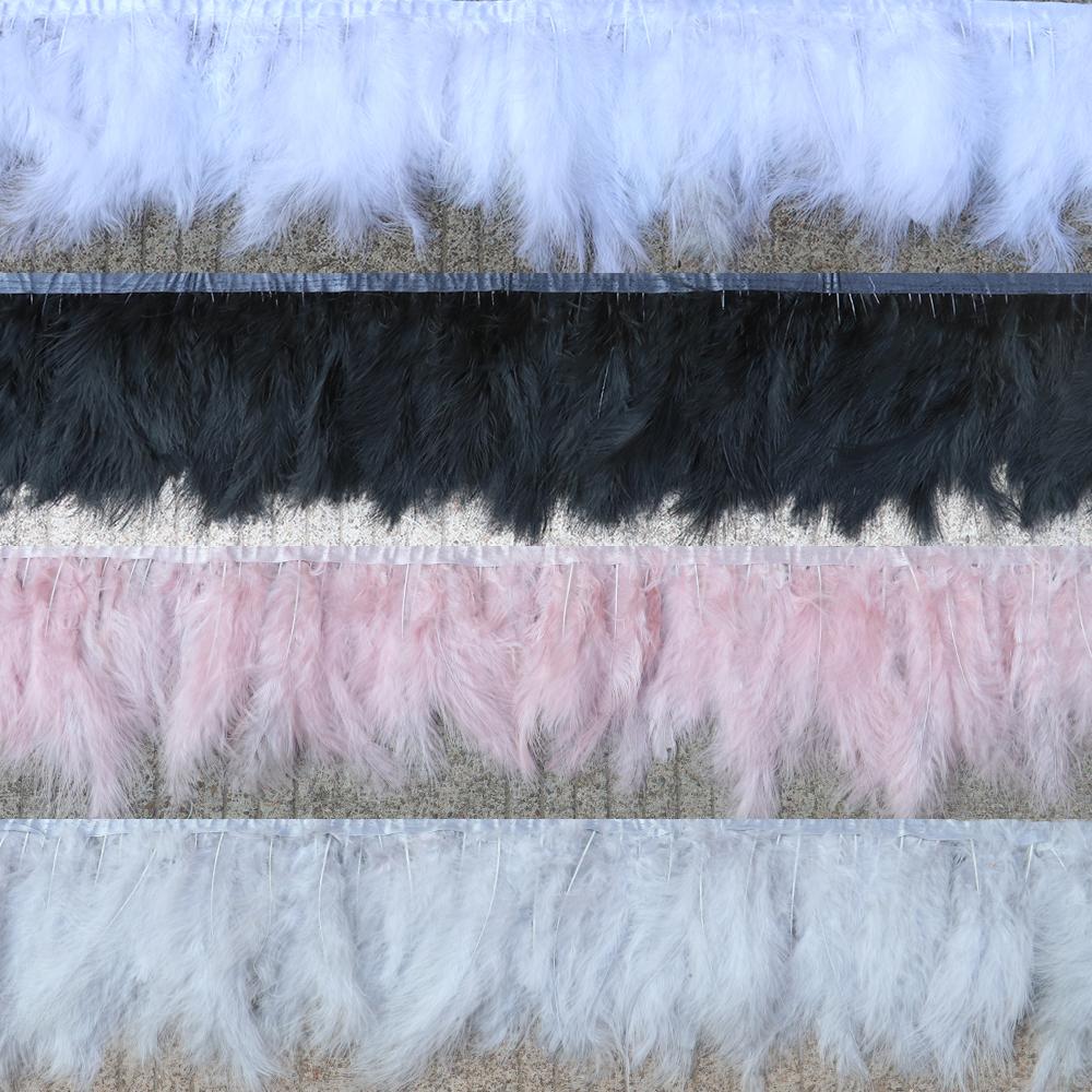 Colorful Turkey Marabou Feather Trim 4-6Inch 2M/5M/10M Plumes Fringe For Sewing Needlework Diy Crafts Dress Decoration