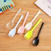100Pcs Individual Packing Disposable Spoon Fork Degradable Ice Cream Spoons Durable Eco-Friendly Dessert Cake Scoop