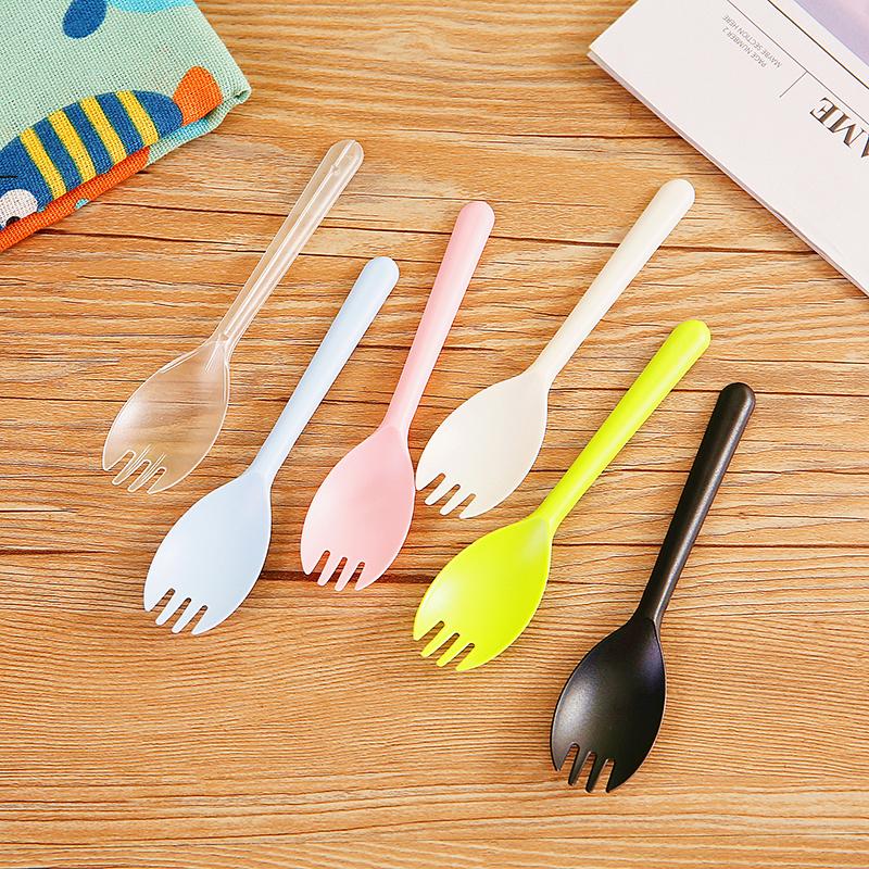 100Pcs Individual Packing Disposable Spoon Fork Degradable Ice Cream Spoons Durable Eco-Friendly Dessert Cake Scoop