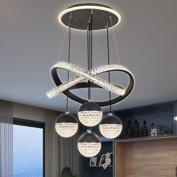 Nordic Wrought Iron Chandelier with Remote Control - Adjustable Color Temperature, Suitable for 8-10m² Spaces like Restaurants or Bars