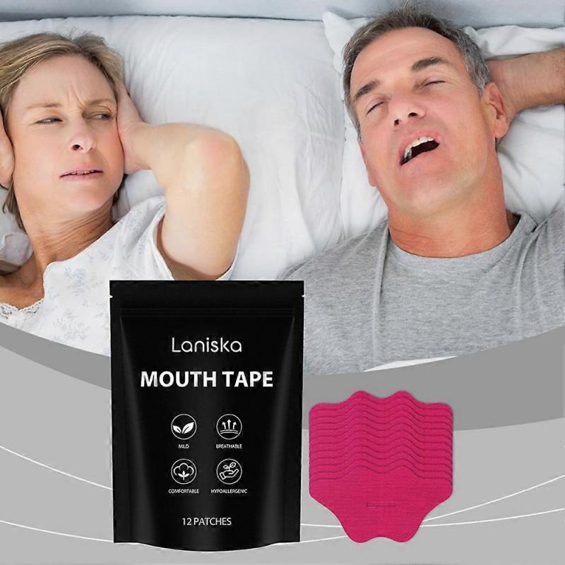12pcs Mouth Sleep Tape Snoring-Free Strips for Stop Mouth Breathing Gentle Comfort Mouth Tape for Sleeping