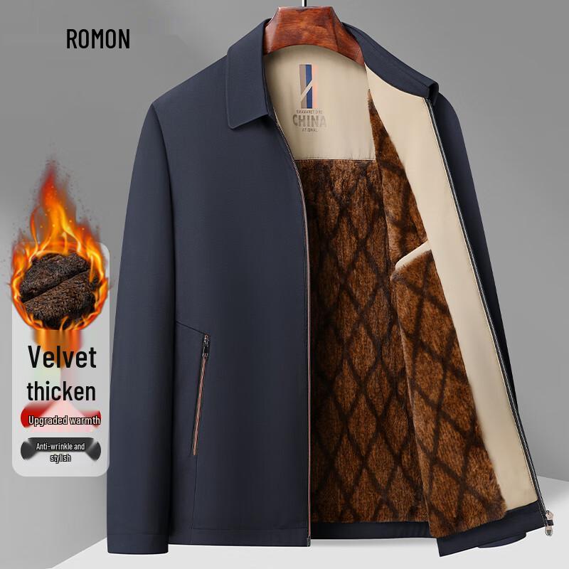 

Romon Men s Business Casual Fleece-Lined Padded Jacket 2XL