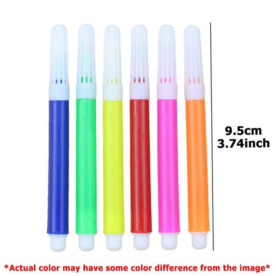 36/72pcs 6 Vibrant Colors Mini Portable Watercolor Pens Drawing Markers for Graffiti & Art Painting Stationery Art Supplies