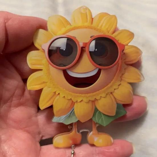Sunflower Car Rearview Mirror Pendant Acrylic Auto Ornament for Christmas Tree Lightweight Hanging Decoration