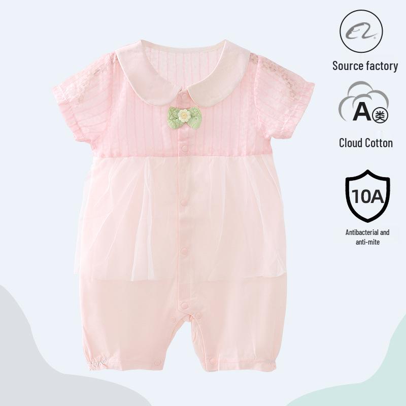 Popular Unisex Baby Summer Cotton Romper - Short Sleeve Bodysuit for Newborns