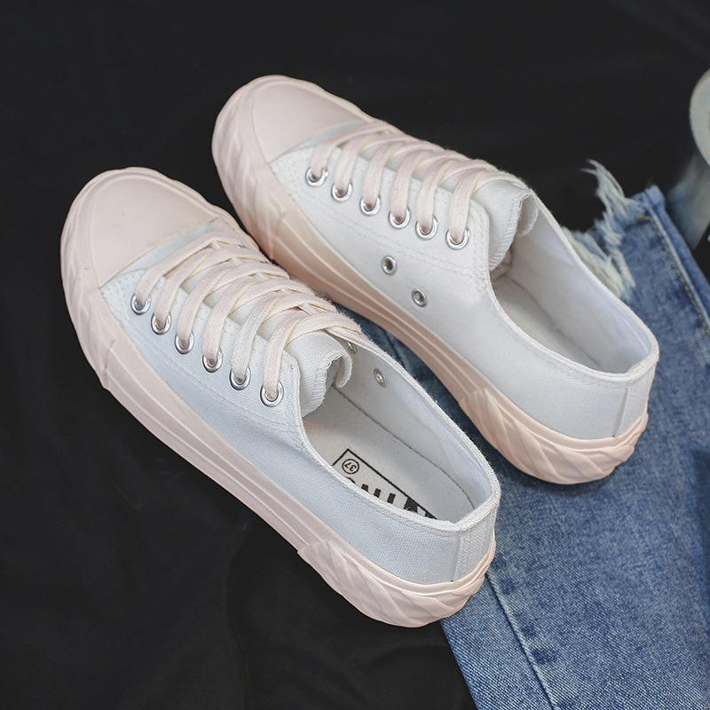 Classic versatile low-top canvas shoes women's spring new casual shoes cloth shoes student rubber shoes white shoes