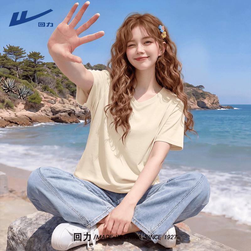 Huili Women s V-Neck Short Sleeve T-Shirt S