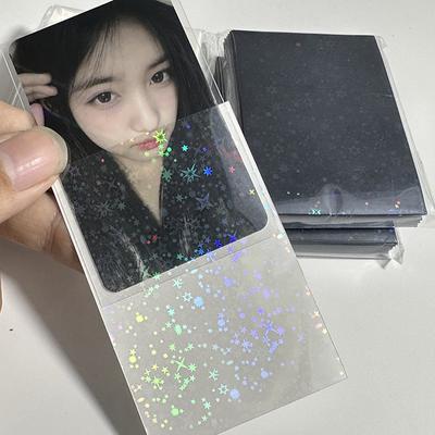 50 sztuk/opakowanie Brokatowe karty ze zdjęciami gwiazdek Ochronne etui do przechowywania Kolorowe koszulki na karty ze zdjęciami Kpop Idol