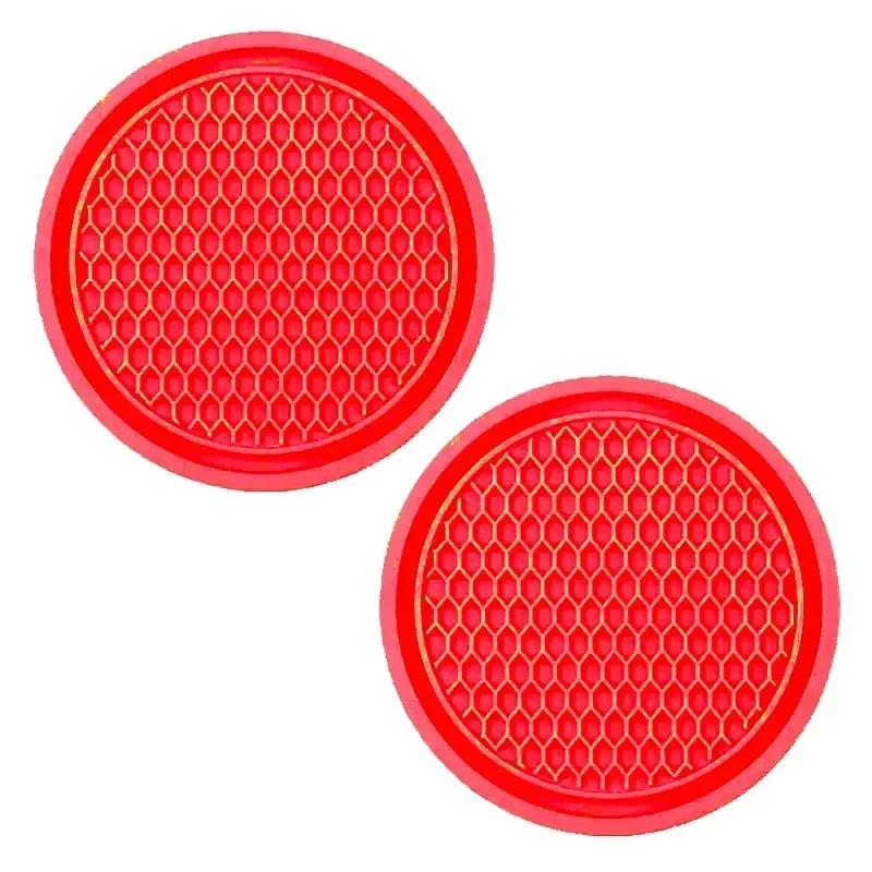 Car Non-slip Water Cup Pad Diamond Rhinestone Decor Rubber Round Mat Cup Holders Anti-skid Silicone Pads Auto Accessories