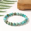 Bohemian natural stone lake blue emperor turquoise blue bracelet stone round bead turquoise bracelet.