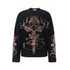 Mens Long Sleeve T-Shirt Cross Print Streetwear Loose Fit Dark Aesthetic Casual Top
