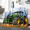 1pc John Deere Banner Blanket with Custom Name, Gift, for Men and Women, Soft Blanket, Good for Sofa Bed Couch Travel, Lightweight Flannel Blanket