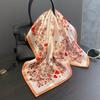 Summer New Silk Printed Small Silk Scarf Simple and Versatile Decorative Scarf Women Commuter Travel Sunscreen Shawl